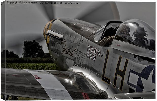 P51 Mustang  " JANIE " Canvas Print by Shaun Westell