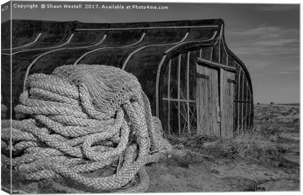 "Herring Boats - Rope Shed" Canvas Print by Shaun Westell