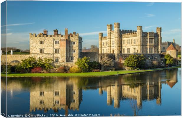Leeds Castle Reflection Canvas Print by Chris Pickett