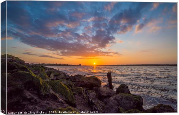 Sunset over 'The Strand' Canvas Print by Chris Pickett