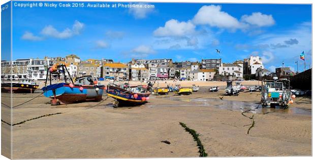  St Ives Cornwall Canvas Print by Nicky Cook