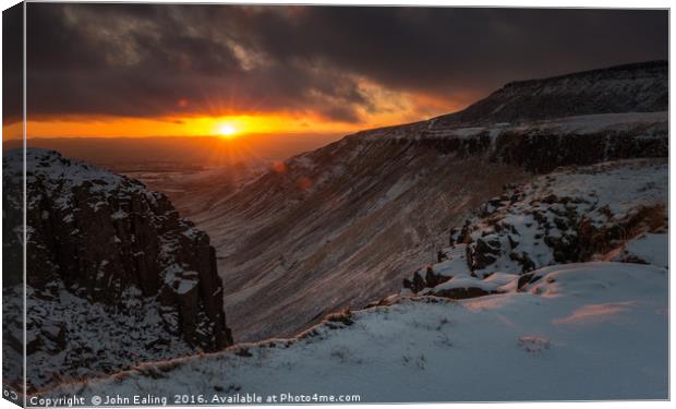 High Cup Gill at Sunset Canvas Print by John Ealing