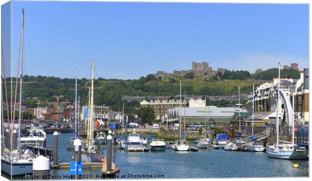 Dover castle from the marina Canvas Print by Terry Hunt