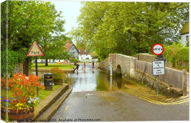 Eynesford, crossing the river Darent Canvas Print by Terry Hunt