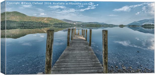 Jetty at Derwent Water Canvas Print by Kevin Clelland