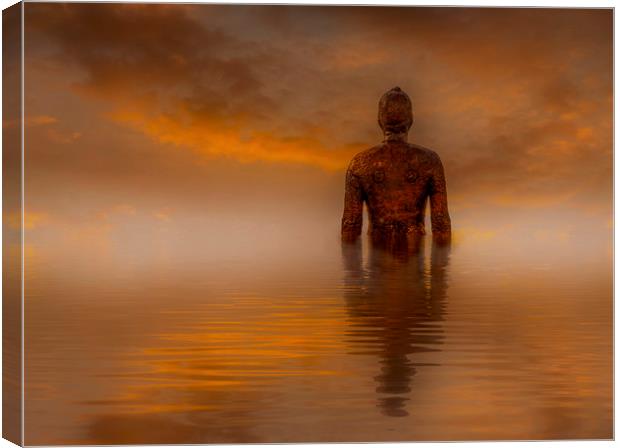 Antony Gormley's Another Place  Canvas Print by Chris Evans