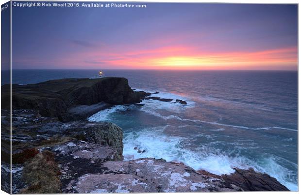  Stoer Head Lighthouse, Scottish Highlands Canvas Print by Rob Woolf