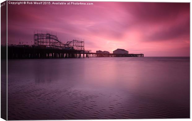  Clacton Pier Pinks Canvas Print by Rob Woolf