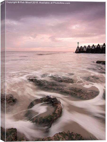  Walton on the Naze pinks Canvas Print by Rob Woolf