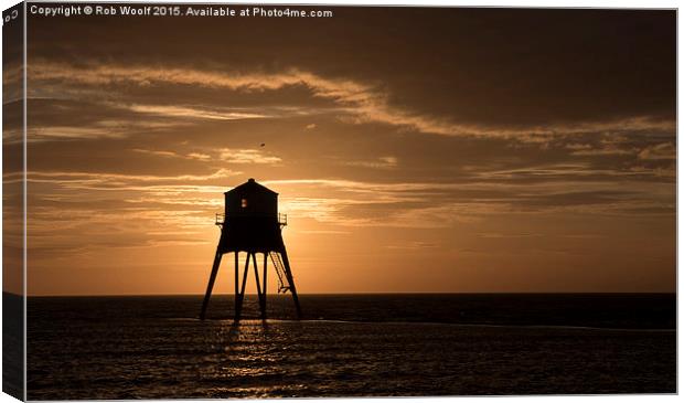   Morning at Dovercourt Bay Canvas Print by Rob Woolf