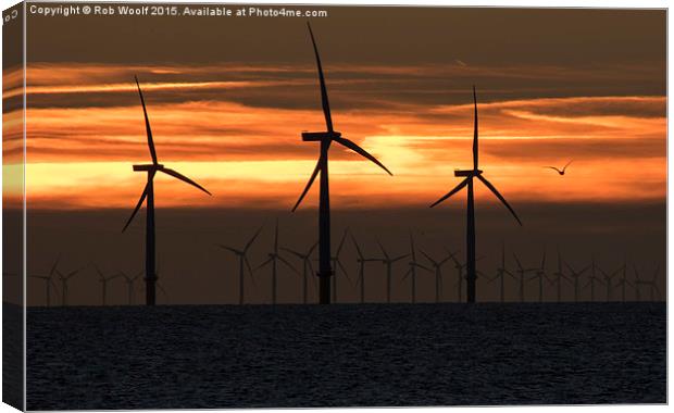  Holland on Sea wind farm Canvas Print by Rob Woolf