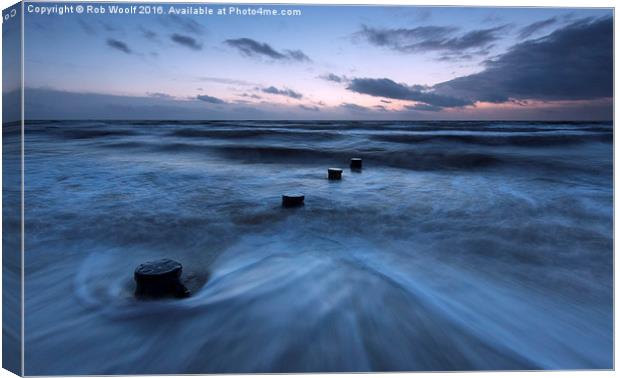  Walton on the Naze at dawn. Canvas Print by Rob Woolf