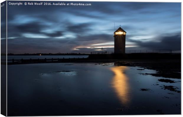 Bateman's Tower, Brightlingsea in the Blue Hour. Canvas Print by Rob Woolf