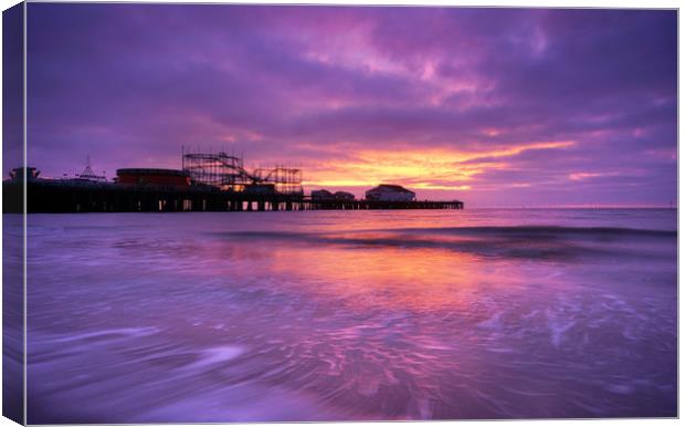 Clacton Pier Purples Canvas Print by Rob Woolf