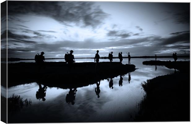Mersea Island Soldiers Canvas Print by Rob Woolf