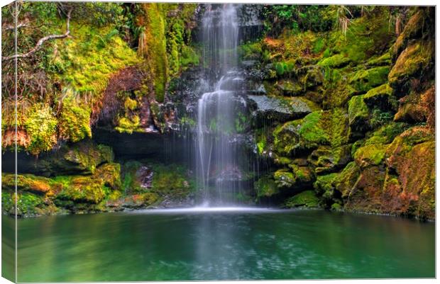 the Green Waterfall Canvas Print by HQ Photo