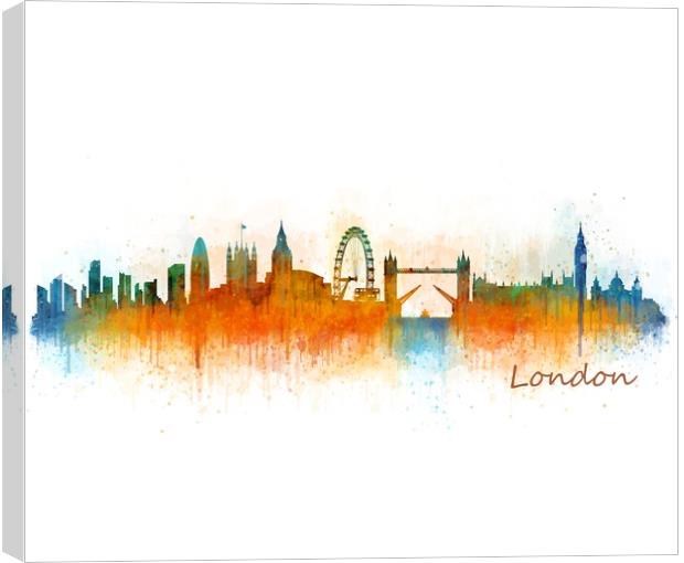 London Watercolor Skyline Art City. v3 Canvas Print by HQ Photo