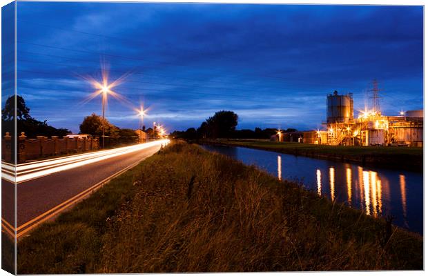  Dusk Middlewich salt works cheshire Canvas Print by paul middleton