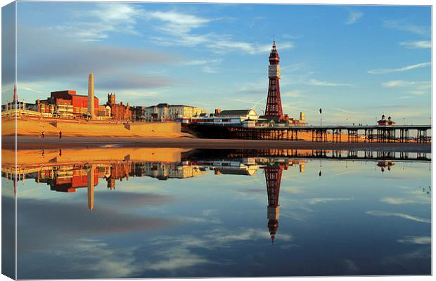  Blackpool Tower Reflection Canvas Print by David Chennell