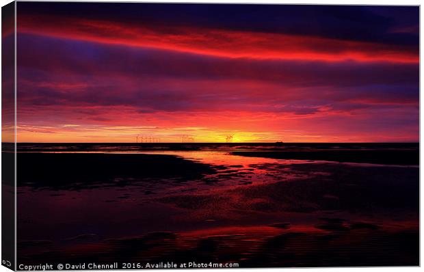 Wallasey Shore Sunset Canvas Print by David Chennell