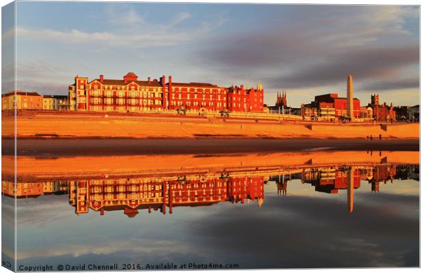 Grand Metropole Hotel Blackpool Reflection  Canvas Print by David Chennell