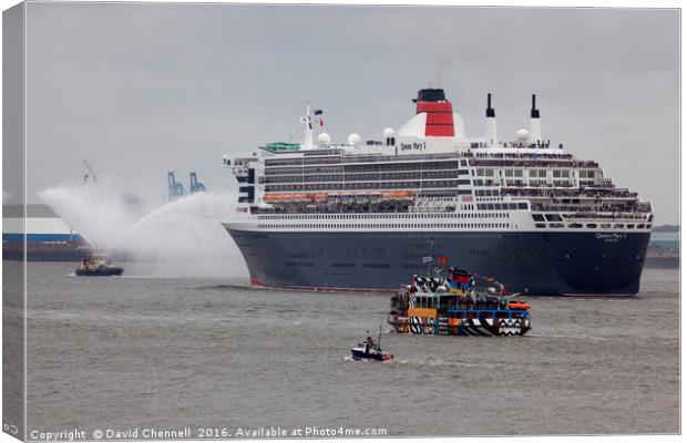 Queen Mary 2 Procession Canvas Print by David Chennell