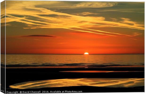  Fylde Coast Sunset   Canvas Print by David Chennell