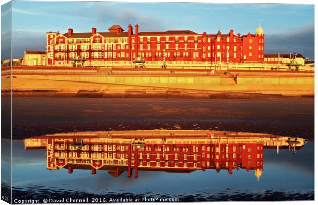 Grand Metropole Hotel Blackpool Reflection  Canvas Print by David Chennell