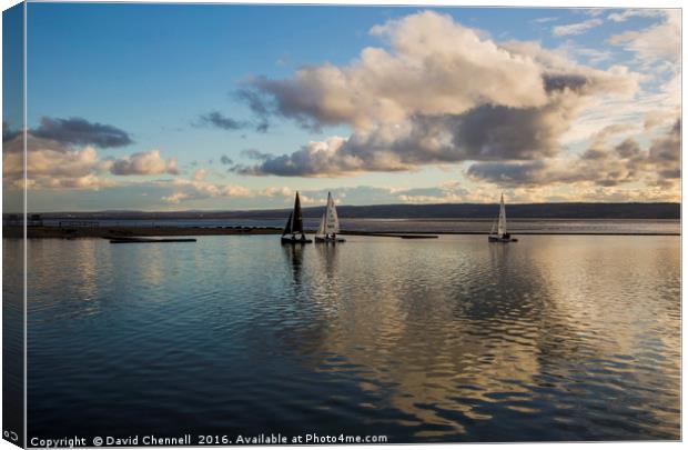 Serenity At West kirby Marina Canvas Print by David Chennell