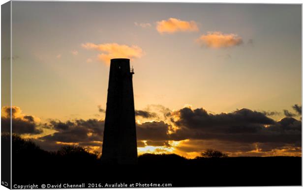 Leasowe Lighthouse Sunset Canvas Print by David Chennell