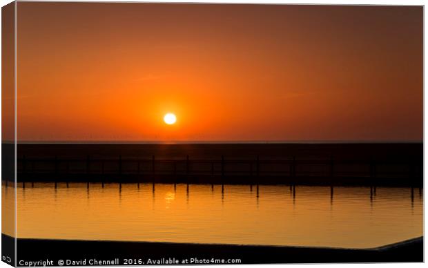 Sunset Water Canvas Print by David Chennell