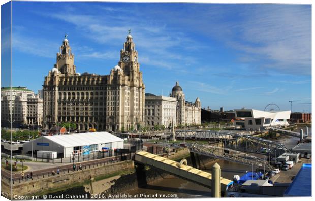 Liverpool Pier Head  Canvas Print by David Chennell