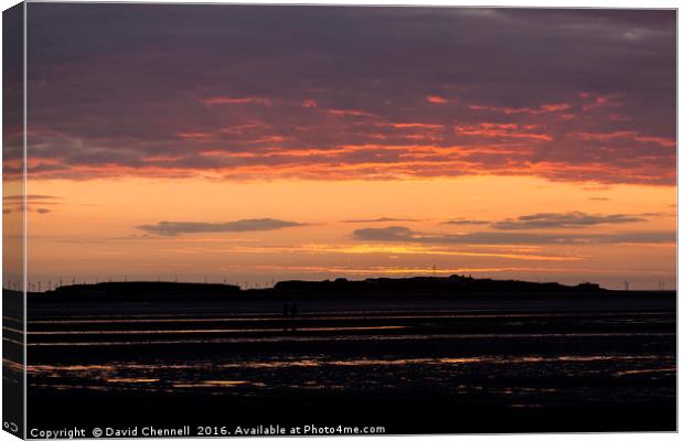 Hilbre Island Sunset Canvas Print by David Chennell