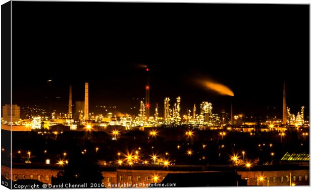 Ellesmere Port Refinery Canvas Print by David Chennell