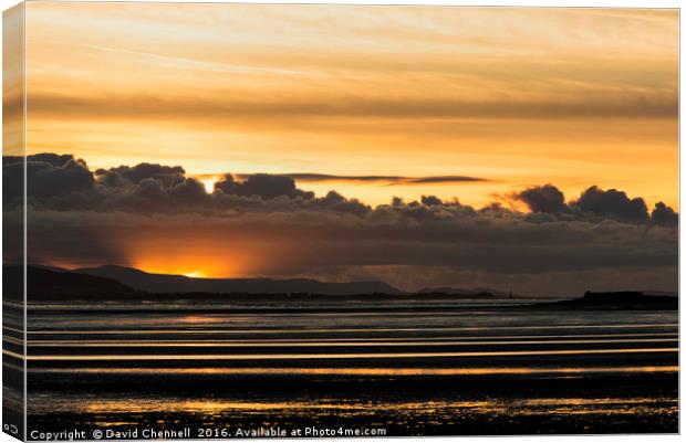 Moody North Wales Coast Sunset  Canvas Print by David Chennell