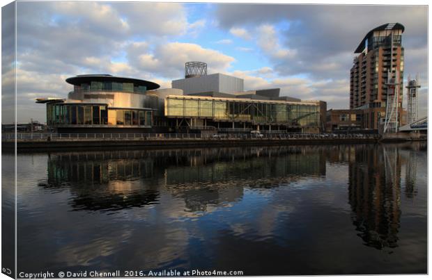The Lowry Centre Reflection   Canvas Print by David Chennell