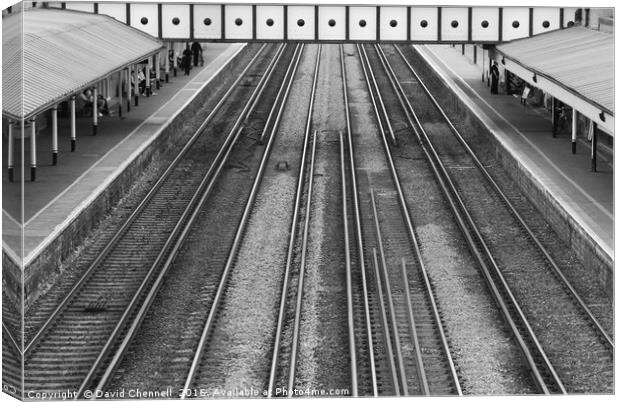 Train Line Symmetry Canvas Print by David Chennell