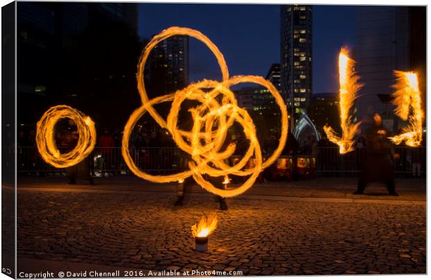 Fire Spinning   Canvas Print by David Chennell