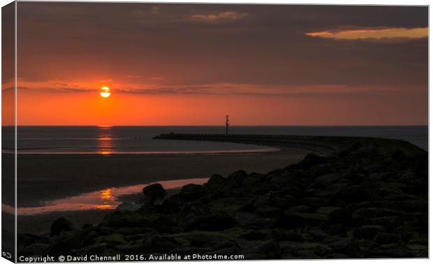 New Brighton Sunset  Canvas Print by David Chennell