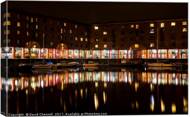 Albert Dock Reflections Canvas Print by David Chennell