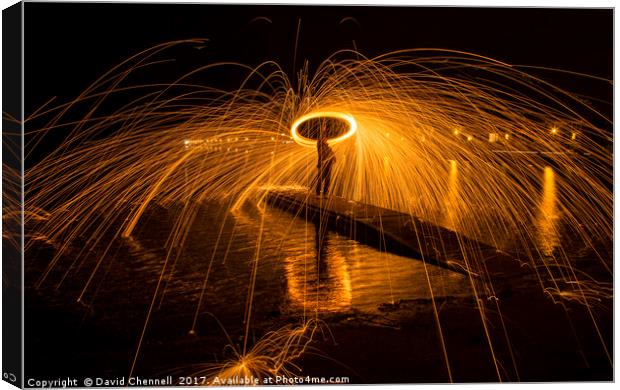 Wire Wool Spinning Canvas Print by David Chennell
