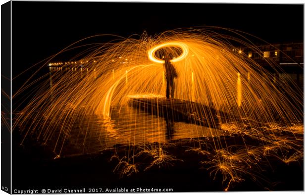 Wire Wool Spinning   Canvas Print by David Chennell