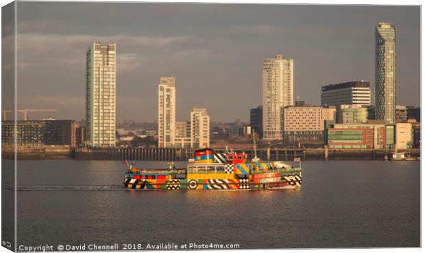 Golden Hour Snowdrop Mersey Ferry Canvas Print by David Chennell