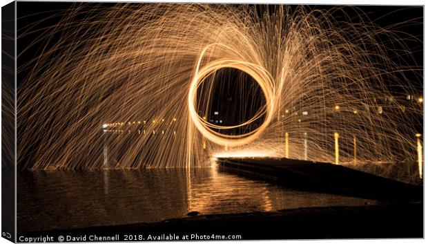 Wire Wool Spinning    Canvas Print by David Chennell