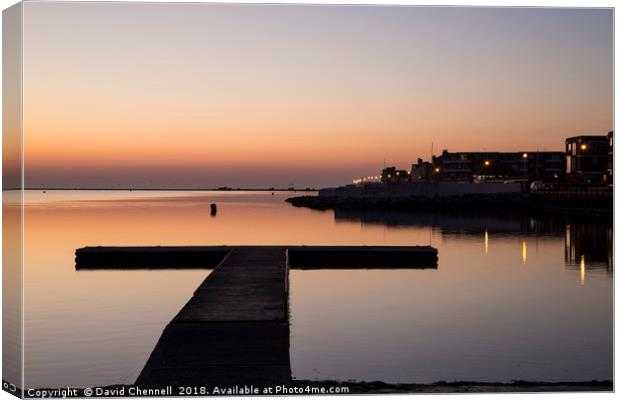 West Kirby Sunset Reflection     Canvas Print by David Chennell