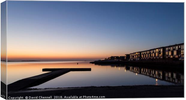 West Kirby Sunset Reflection   Canvas Print by David Chennell