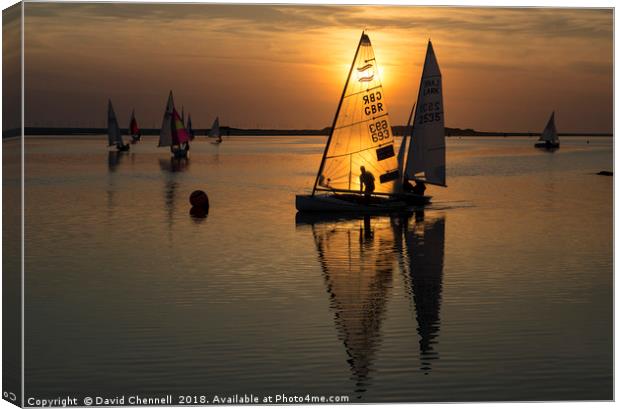 Sunset Sailing     Canvas Print by David Chennell
