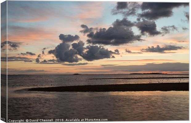 West Kirby Sunset Reflection   Canvas Print by David Chennell