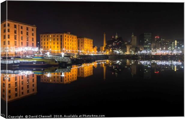 Royal Albert Dock Reflection Canvas Print by David Chennell