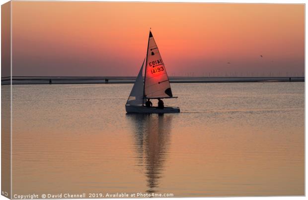 Sailing The Sunset Canvas Print by David Chennell